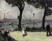 William J.Glackens East River Park oil